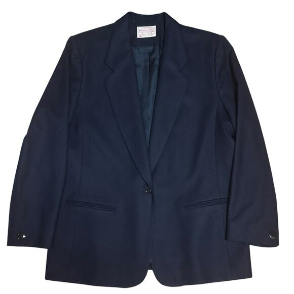 Women’s Pendleton Blazer Jacket 100% Wool Single Button Blue Size 14 Petite - Picture 1 of 4